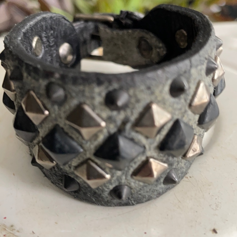 Leather Embellished Bracelet